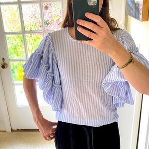 Style Mafia Periwinkle and white striped Top